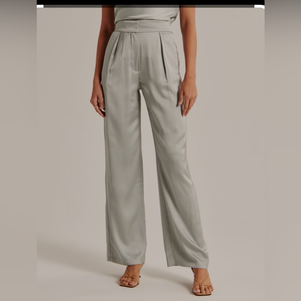 Satin Tailored Wide Leg Pant